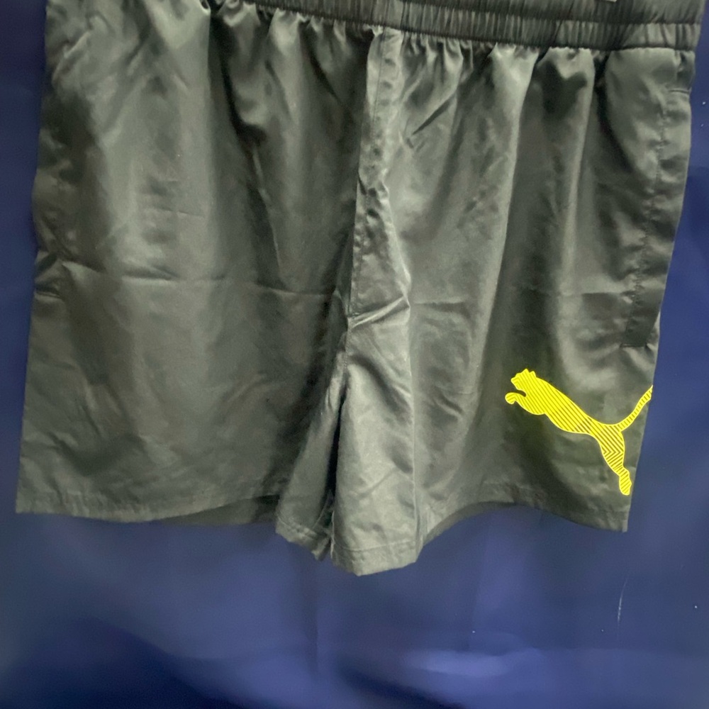 Puma Black Shorts with Yellow Logo
